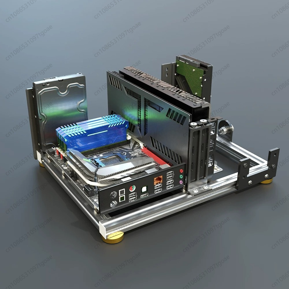 Full Aluminum Open Air PC Fram - đánh giá và giá Aluminum Open Frame Test Bench Water Cooling